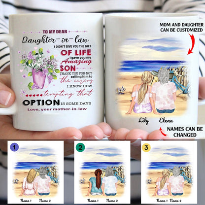 Mother in law to my dear daughter in law personalised gift customized mug coffee mugs gifts custom christmas mugs