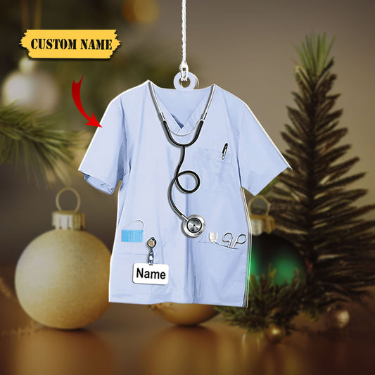 Ornaments Personalized Nurse Shirt Doctor Nurse Graduation Ornament Medical Hospital Outfit Christmas Gift, Ornament Decoration, Ornament For Gift, Ornament Christmas