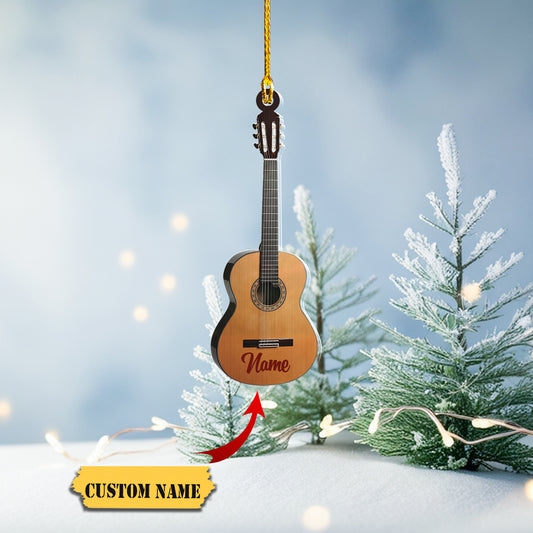 Personalized Acoustic Guitar Ornament, Guitar Christmas Ornament, Guitar Ornament, Christmas Gift For Guitar Lovers, Xmas Tree Decor, Ornament Decoration, Ornament For Gift, Ornament Christmas