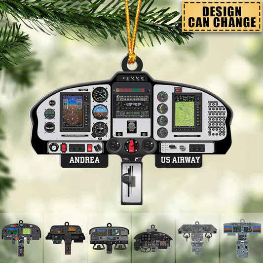 Personalized Aircraft Cockpit Hanging Ornament - Gift For Pilot, Ornament Decoration, Ornament For Gift, Ornament Christmas