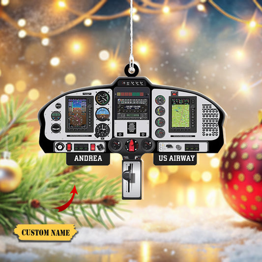 Personalized Aircraft Cockpit Hanging Ornament - Gift For Pilot, Ornament Decoration, Ornament For Gift, Ornament Christmas