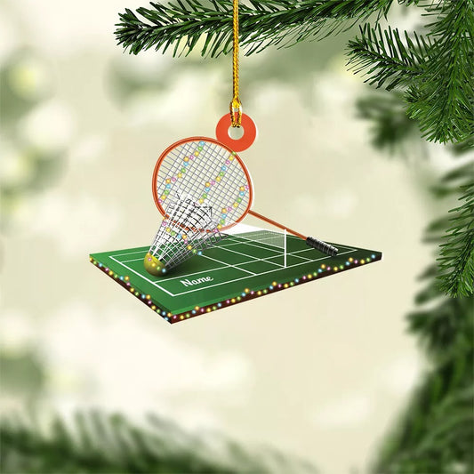 Personalized Badminton Court Christmas Light Ornament, Badminton Car Ornament, Ornament Decoration, Ornament For Gift, Ornament Christmas