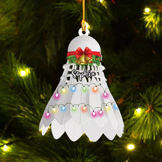 Personalized Badminton Xmas Acrylic ornament, Badminton player, Christmas Orname, Ornament Decoration, Ornament For Gift, Ornament Christmas