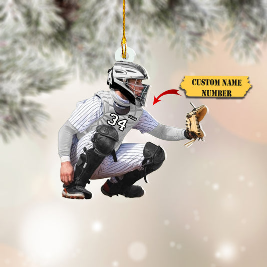Personalized Baseball players Two Sided Ornament, Christmas gift for Baseball lover, Ornament Decoration, Ornament For Gift, Ornament Christmas