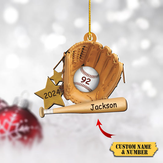 Personalized Baseball Set christmas Ornament, Ornament Decoration, Ornament For Gift, Ornament Christmas
