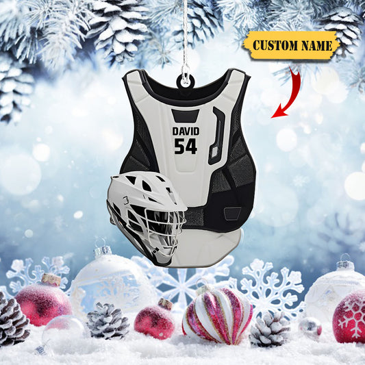 Personalized Baseball Set Helmet Glove Ornaments, Custom Name Ornament, Baseball Catcher Gear Ornament_Style 1_Pack 1 12 2, Ornament Decoration, Ornament For Gift, Ornament Christmas