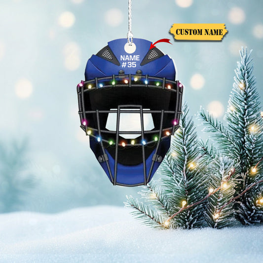 Personalized Baseball Set Helmet Glove Ornaments, Custom Name Ornament, Baseball Catcher Gear Ornament_Style 5_Pack 1 12, Ornament Decoration, Ornament For Gift, Ornament Christmas