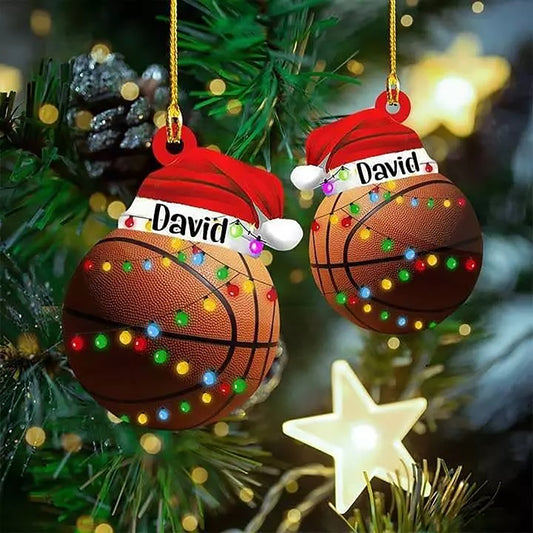 Personalized Basketball Christmas Ornament 2024 2D Flat Acrylic Orrnament, Ornament Decoration, Ornament For Gift, Ornament Christmas