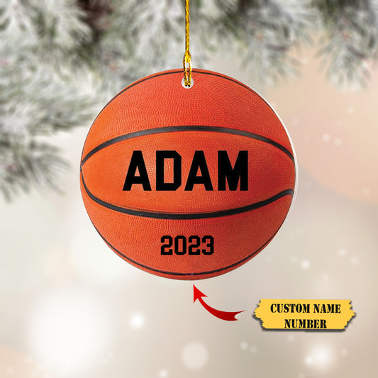 Personalized Basketball Year Christmas Ornament, Custom Basketball Player Gift, Personalized Basketball Team Gift, Ornament Decoration, Ornament For Gift, Ornament Christmas