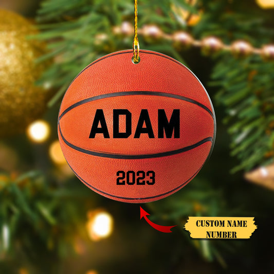 Personalized Basketball Year Christmas Ornament, Custom Basketball Player Gift, Personalized Basketball Team Gift, Ornament Decoration, Ornament For Gift, Ornament Christmas