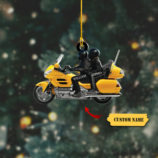 Personalized Biker Couple Motorcycle Ornament, Christmas Gift For Couple 1, Ornament Decoration, Ornament For Gift, Ornament Christmas