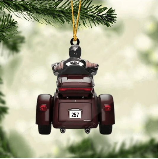 Personalized Biker Trike Tri Glide Motorcycle Ornament, Ornament Decoration, Ornament For Gift, Ornament Christmas