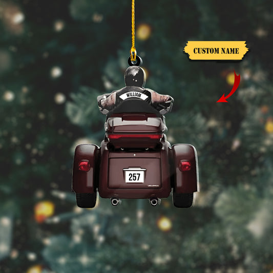 Personalized Biker Trike Tri Glide Motorcycle Ornament, Ornament Decoration, Ornament For Gift, Ornament Christmas