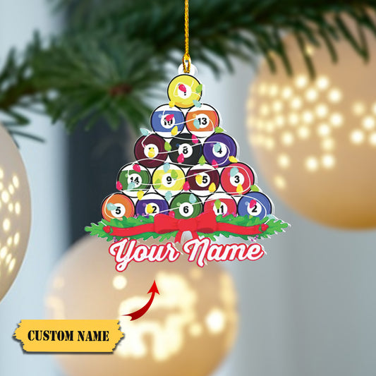 Personalized Billiards Pool Christmas Acrylic Ornaments 5, Ornament Decoration, Ornament For Gift, Ornament Christmas