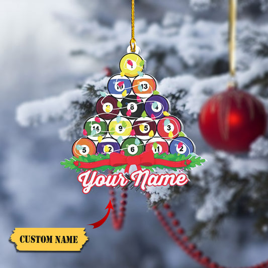 Personalized Billiards Pool Christmas Acrylic Ornaments 5, Ornament Decoration, Ornament For Gift, Ornament Christmas