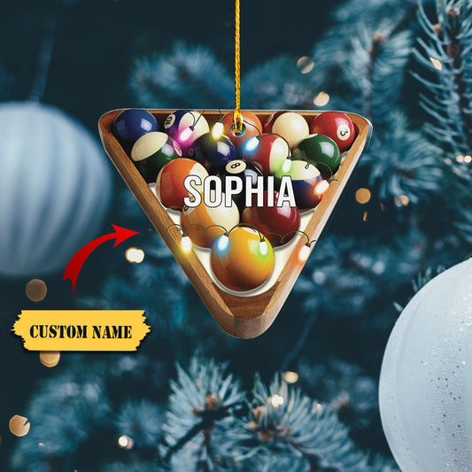 Personalized Billiards Pool Christmas Acrylic Ornaments,3, Ornament Decoration, Ornament For Gift, Ornament Christmas