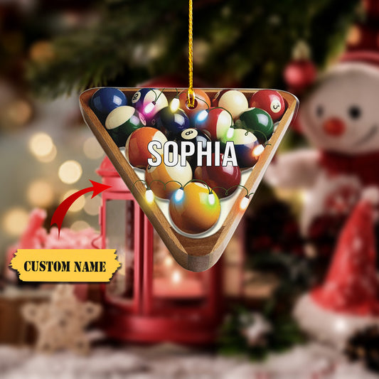 Personalized Billiards Pool Christmas Acrylic Ornaments,3, Ornament Decoration, Ornament For Gift, Ornament Christmas