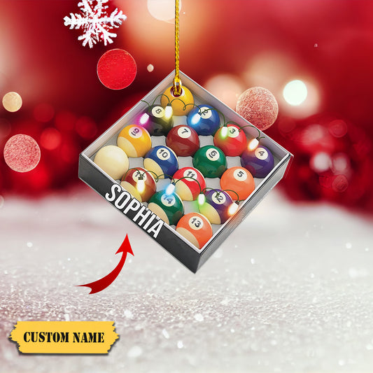 Personalized Billiards Pool Christmas Acrylic Ornaments4, Ornament Decoration, Ornament For Gift, Ornament Christmas