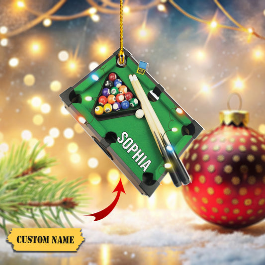Personalized Billiards Pool Christmas Acrylic Ornaments6, Ornament Decoration, Ornament For Gift, Ornament Christmas