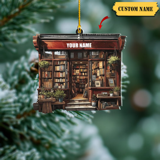 Personalized Books Store Ornament, Custom Bookish Ornament, Bookworm Gifts, Book Club Ornament, Librarian Gift, Book Lover Gift, Custom book, Ornament Decoration, Ornament For Gift, Ornament Christmas