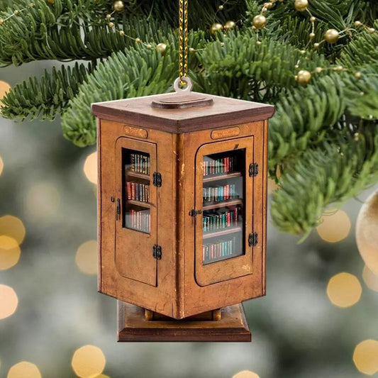 Personalized Bookshelf Christmas Ornament, Librarian Book Ornament, Lover Bookwo, Ornament Decoration, Ornament For Gift, Ornament Christmas