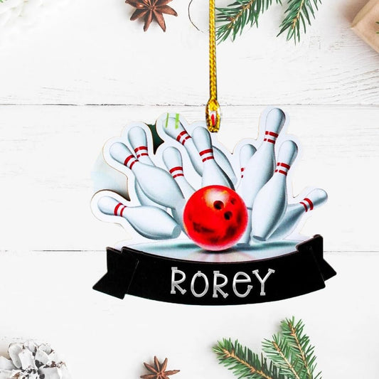 Personalized Bowling Ornament, Gifts Bowling Team, Bowling Xmas, Bowling, Ornament Decoration, Ornament For Gift, Ornament Christmas