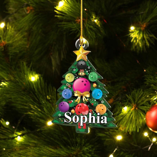 Personalized Bowling Ornament, Gifts Bowling Team, Bowling Xmas, Custom Christmas Tree Ornament for Bowling Lovers, Ornament Decoration, Ornament For Gift, Ornament Christmas