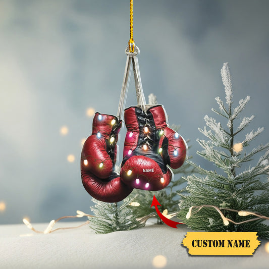 Personalized Boxing Gloves Christmas Ornament, Sport Boxing Christmas Ornament, Ornament Decoration, Ornament For Gift, Ornament Christmas