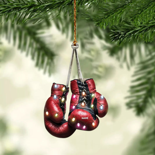 Personalized Boxing Gloves Christmas Ornament, Sport Boxing Christmas Ornament, Ornament Decoration, Ornament For Gift, Ornament Christmas