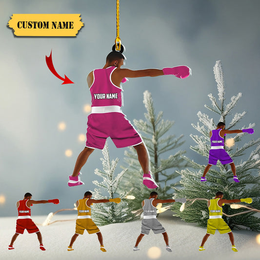 Personalized Boxing Ornament, Boxing Gloves Christmas Light Ornament, Custom Boxing Ornament, Kick Boxing Ornament, Gift for Boxing Lovers 2, Ornament Decoration, Ornament For Gift, Ornament Christmas