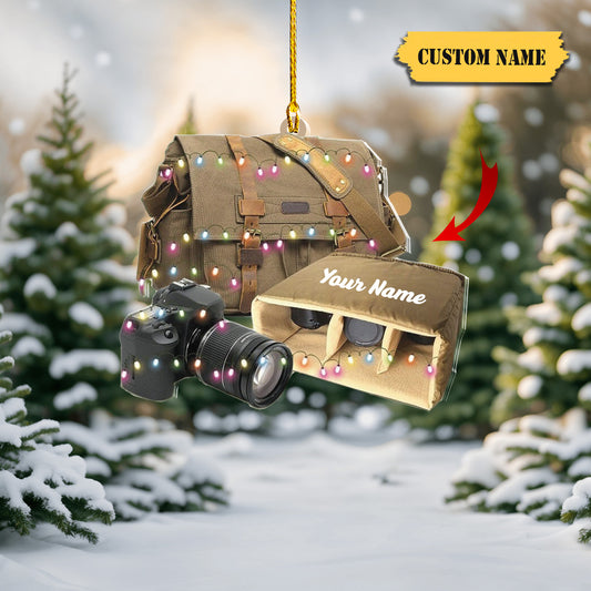 Personalized Camera Bag Christmas Ornament1, Ornament Decoration, Ornament For Gift, Ornament Christmas