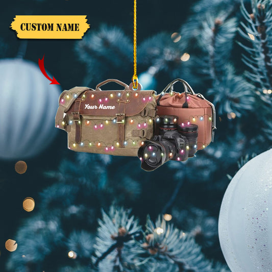 Personalized Camera Bag Christmas Ornament12, Ornament Decoration, Ornament For Gift, Ornament Christmas
