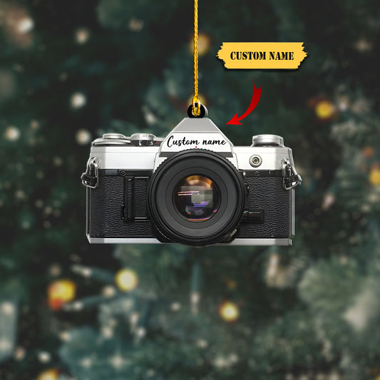 Personalized Camera Shaped Ornament, Christmas Ornament Camera Lover Gift, Ornament Decoration, Ornament For Gift, Ornament Christmas