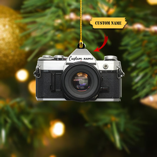 Personalized Camera Shaped Ornament, Christmas Ornament Camera Lover Gift, Ornament Decoration, Ornament For Gift, Ornament Christmas