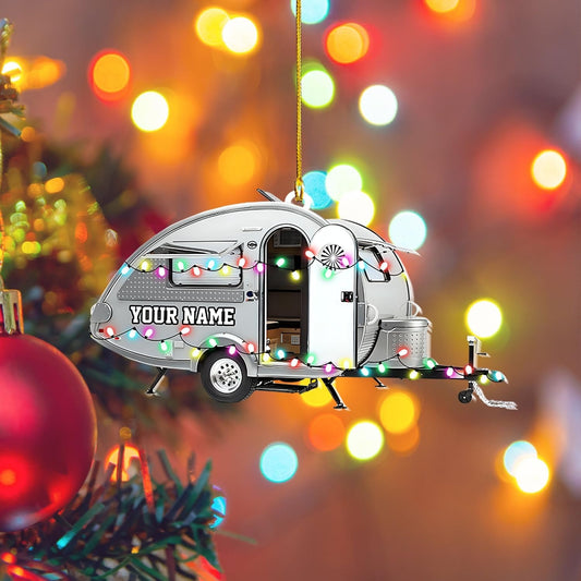 Personalized Camper Ornament Custom Camping Ornament, Tent Ornament RV Camping Ornament, Happy Gifts for Camping Lovers, Travel Camping Backpacked Hanging Ornam, Ornament Decoration, Ornament For Gift, Ornament Christmas
