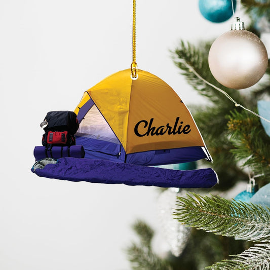 Personalized Camper Ornament Custom Camping Ornament, Tent Ornament RV Camping Ornament, Happy Gifts for Camping Lovers, Travel Camping Backpacked, Ornament Decoration, Ornament For Gift, Ornament Christmas