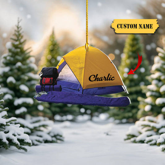 Personalized Camper Ornament Custom Camping Ornament, Tent Ornament RV Camping Ornament, Happy Gifts for Camping Lovers, Travel Camping Backpacked, Ornament Decoration, Ornament For Gift, Ornament Christmas
