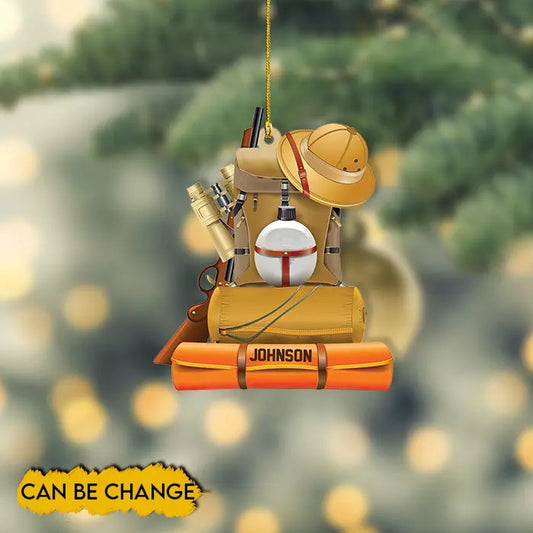 Personalized Camping Backpack Christmas Ornament, Camper Adventure Xmas Ornament, Ornament Decoration, Ornament For Gift, Ornament Christmas