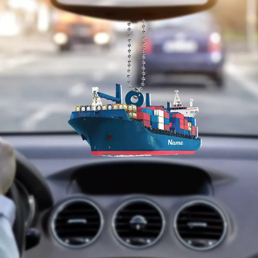 Personalized Cargo Ship Ornament, Xmas Cargo Ship Ornament, Xmas Car Ornament, Ornament Decoration, Ornament For Gift, Ornament Christmas