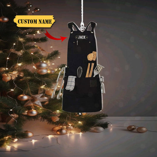 Personalized Chef Christmas Ornament 2023, Cooking Christmas Ornaments, Chef Uniform Ornament, Custom Chef Hat Ornament for Christmas Tree Food Ornaments Pine Tree Hanging, Ornament Decoration, Ornament For Gift, Ornament Christmas