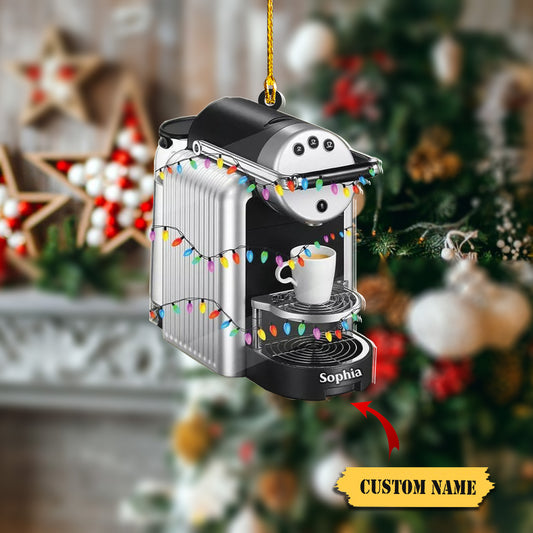 Personalized Coffee Machine Christmas Ornament 2023 Coffee Machine Keepsake Gi, Ornament Decoration, Ornament For Gift, Ornament Christmas