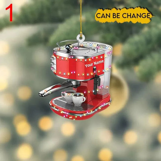 Personalized Coffee Machine Ornament, Coffee Machine Christmas Ornament, Coffee 2, Ornament Decoration, Ornament For Gift, Ornament Christmas