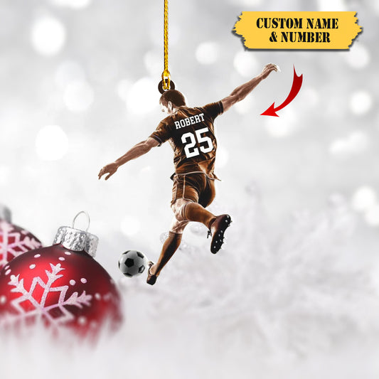Personalized Color Ornament Play Soccer Acrylic Ornament, Christmas Ornament For Soccer, Ornament Decoration, Ornament For Gift, Ornament Christmas