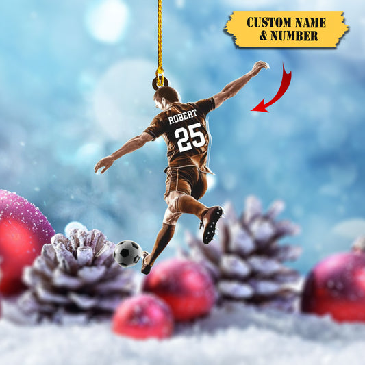 Personalized Color Ornament Play Soccer Acrylic Ornament, Christmas Ornament For Soccer, Ornament Decoration, Ornament For Gift, Ornament Christmas