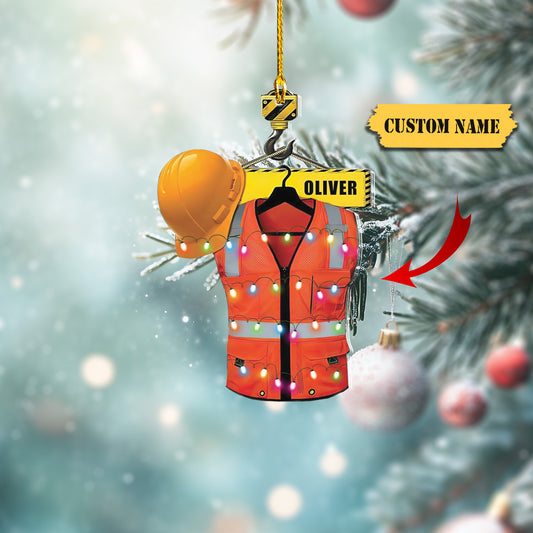 Personalized Construction Ornament Construction Worker Christmas Ornaments Construction Hard Hat Ornament Xmas Construction Worker Gifts43456, Ornament Decoration, Ornament For Gift, Ornament Christmas