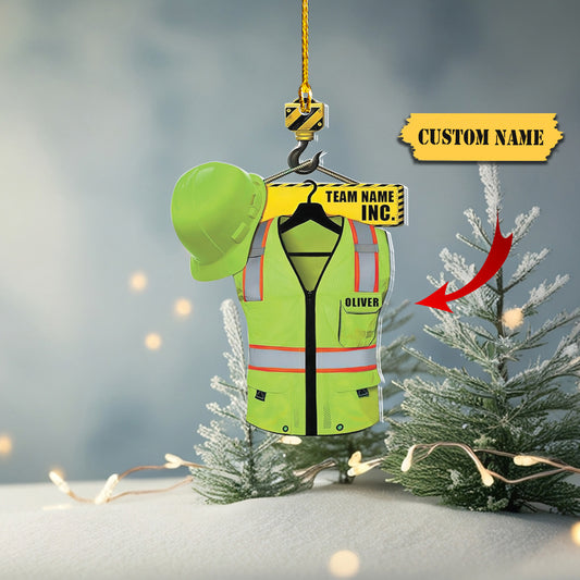 Personalized Construction Ornament Construction Worker Christmas Ornaments Construction Hard Hat Ornament Xmas Construction Worker Gifts4545, Ornament Decoration, Ornament For Gift, Ornament Christmas