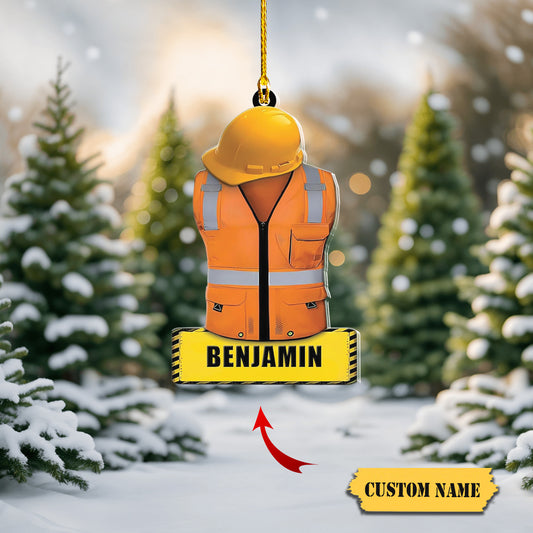 Personalized Construction Ornament Construction Worker Christmas Ornaments Construction Hard Hat Ornament Xmas Construction Worker Gifts787, Ornament Decoration, Ornament For Gift, Ornament Christmas