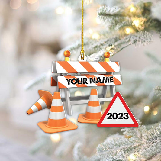 Personalized Construction Worker Christmas Ornament, Personalized Ornament Excavator Christmas Tree Ornament 6, Ornament Decoration, Ornament For Gift, Ornament Christmas