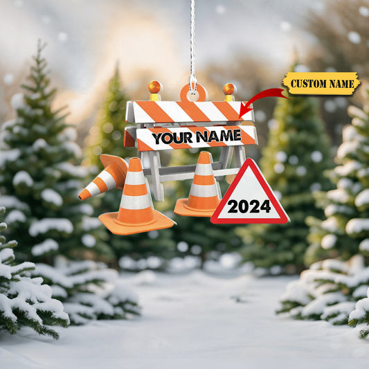 Personalized Construction Worker Christmas Ornament, Personalized Ornament Excavator Christmas Tree Ornament 6, Ornament Decoration, Ornament For Gift, Ornament Christmas