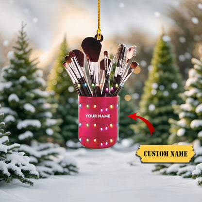 Personalized Cosmetic Christmas Ornament, Make Up Artist Xmas Ornament, Ornament Decoration, Ornament Christmas